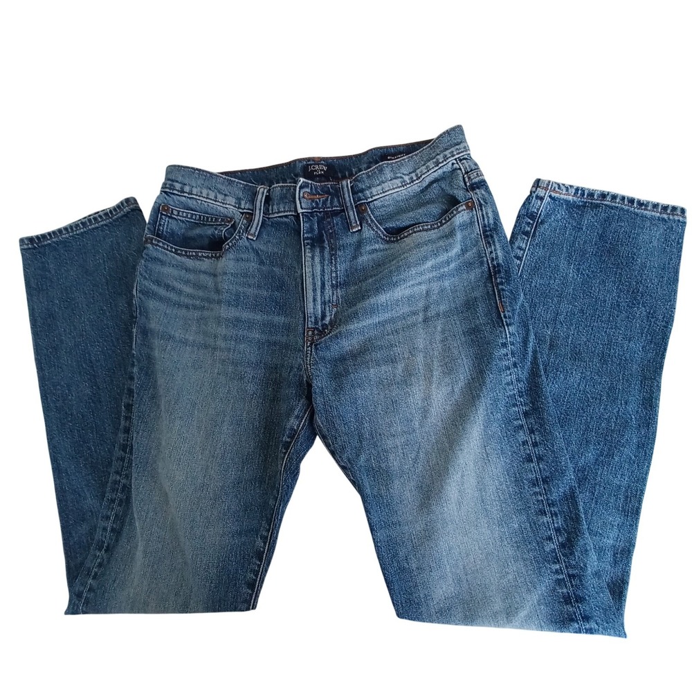 J.Crew Flex Straight Leg Mens Jeans Blue Medium Wash W31 L32 Denim
